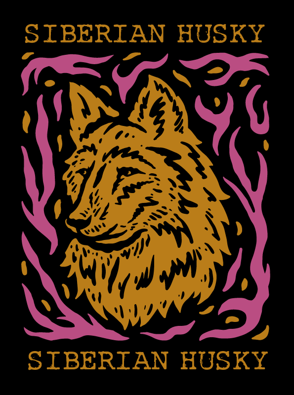 Sibirya kurdu portresi Hayvan pvc halı - TenStickers