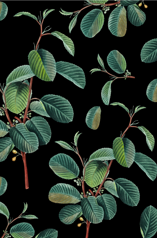 Yeşil dallar doğa vinil halı - TenStickers