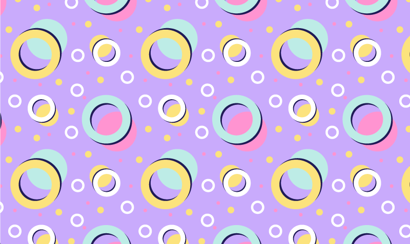 Canlı dairesel elemanlar pvc halı - TenStickers