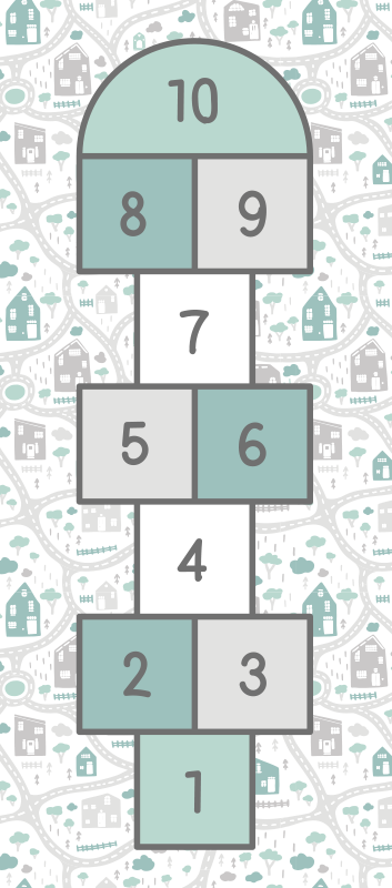 Oyunlar pvc halı sek sek oyun alanı - TenStickers