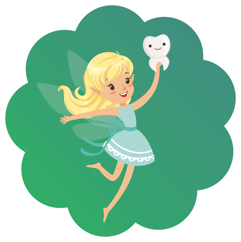 Diş perisi ile diş gülümseyen çocuklar vinil kilim - TenStickers