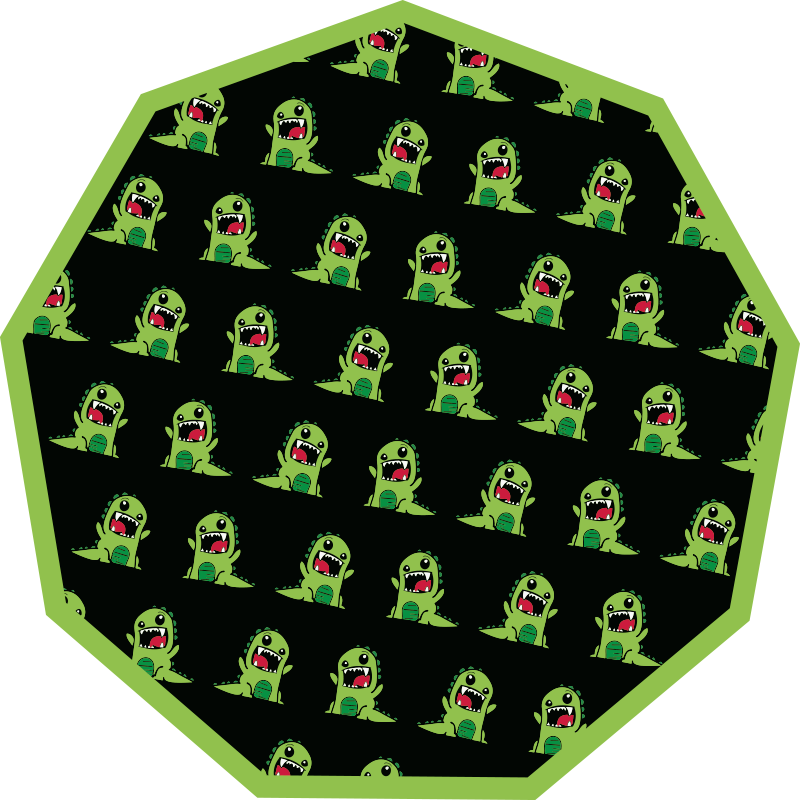 çizgi film yaratık deseni çocukta pvc halı - TenStickers