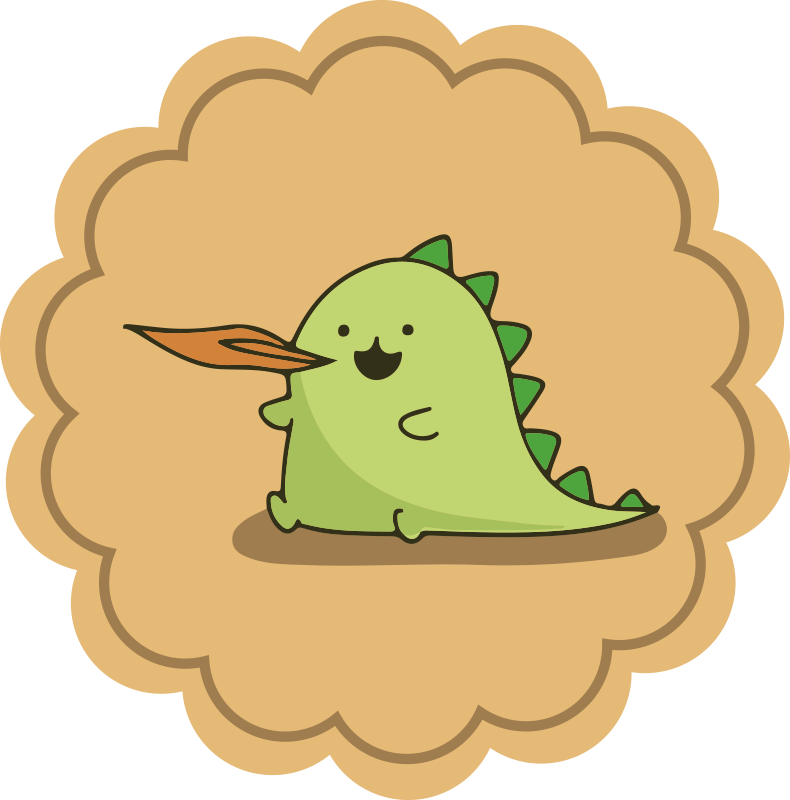 Dinozor karikatür oturma nefes ateş kilim - TenStickers