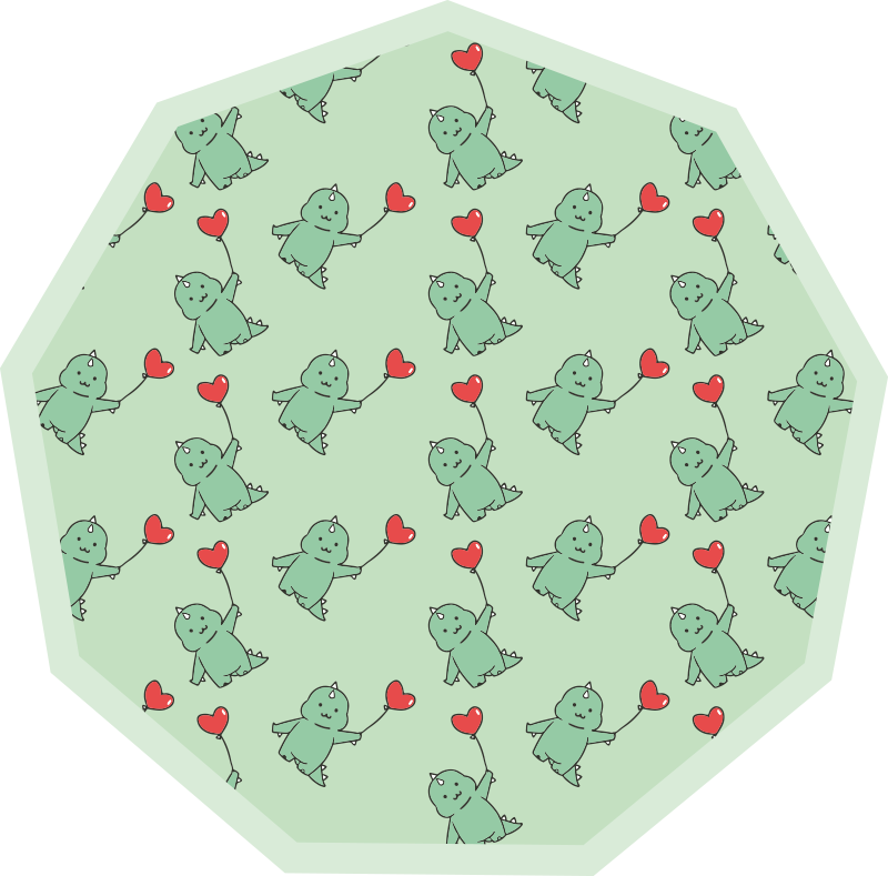 Kalpli yeşil ejderhalar çocukta pvc halı - TenStickers