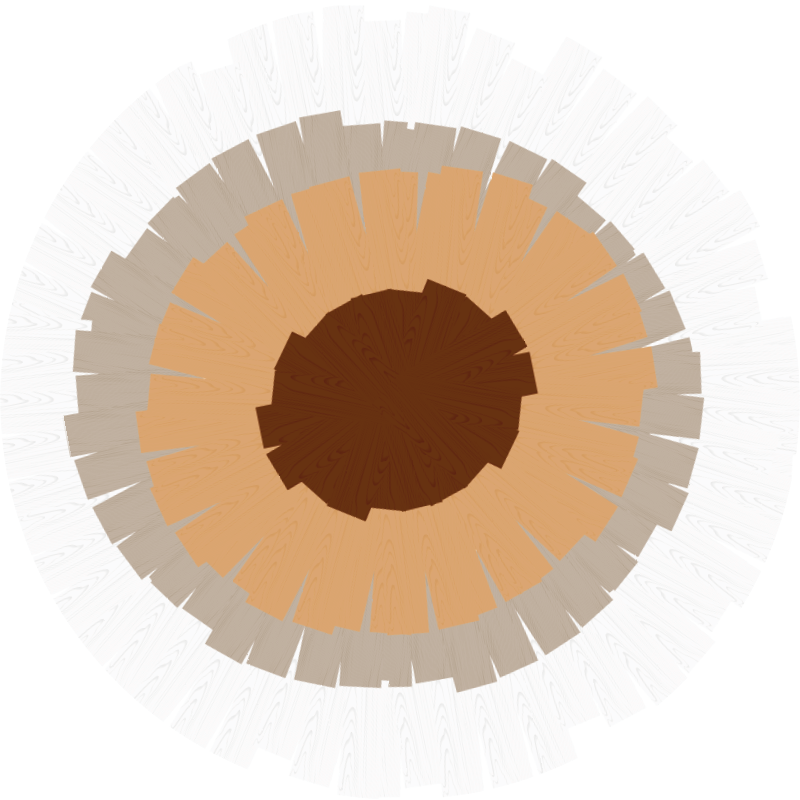 Dairesel gövde tasarımı ahşap etkisi pvc halı - TenStickers