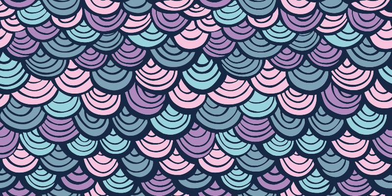 Mor ve mavi dalga motifi geometrik pvc halı - TenStickers