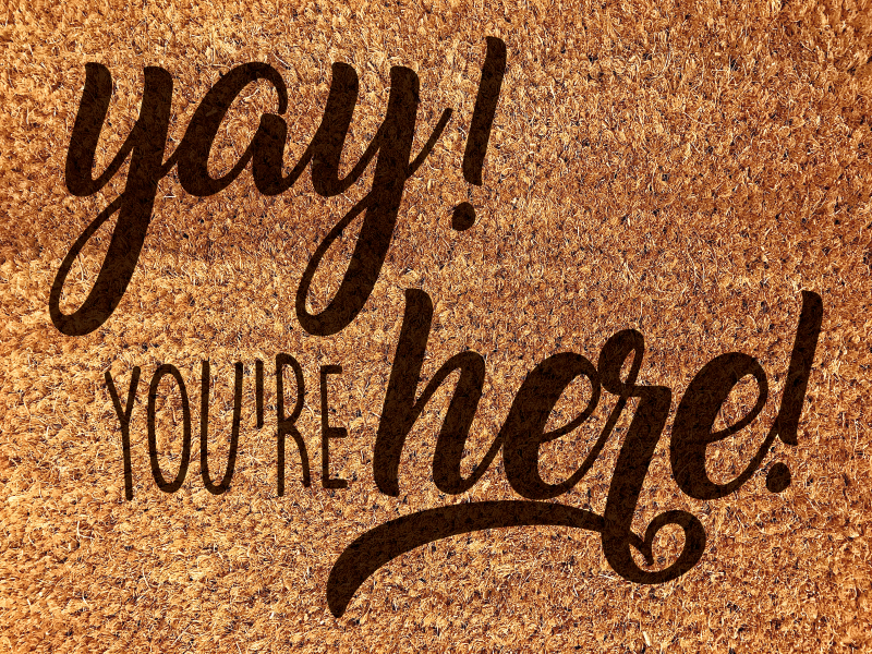 Sıcak karşılama ifadesi giriş salonu pvc halı - TenStickers