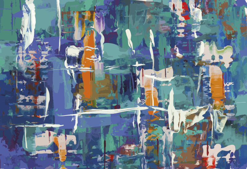 Renkli soyut sıçrama doku efektli pvc halı - TenStickers