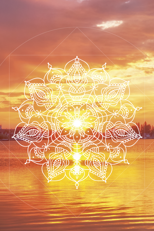 Sunfall mandala teen vinyl halı - TenStickers