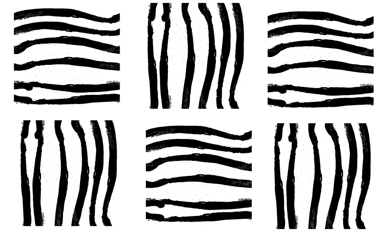 Siyah ve beyaz çizgili geometrik kilimler - TenStickers