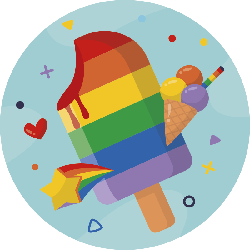 Buz lollies gökkuşağı modern vinil halı - TenStickers