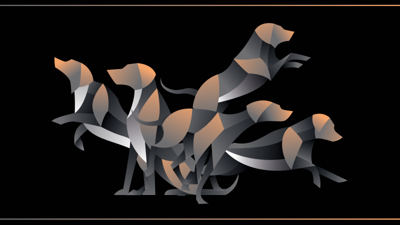 Stilize köpek figürleri Hayvan pvc halı - TenStickers