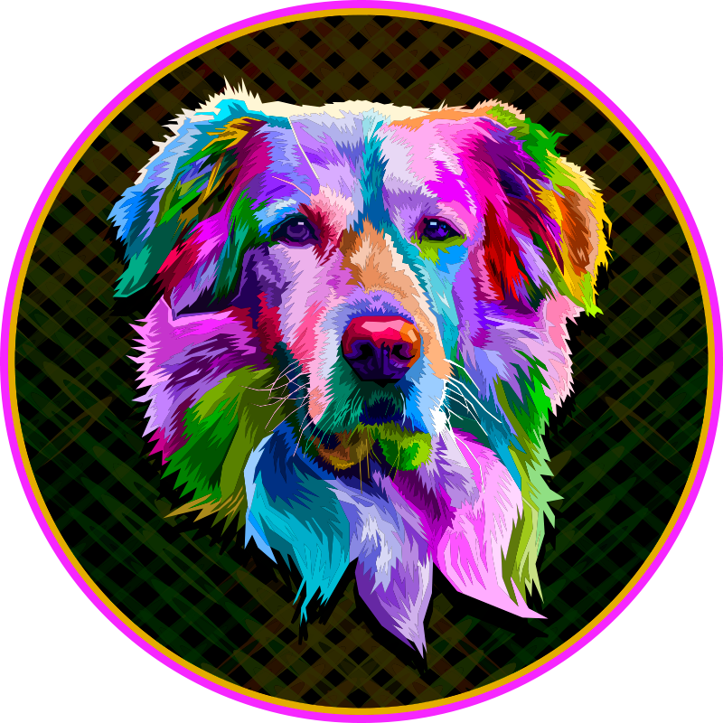 Golden retriever pop art hayvan halısı - TenStickers