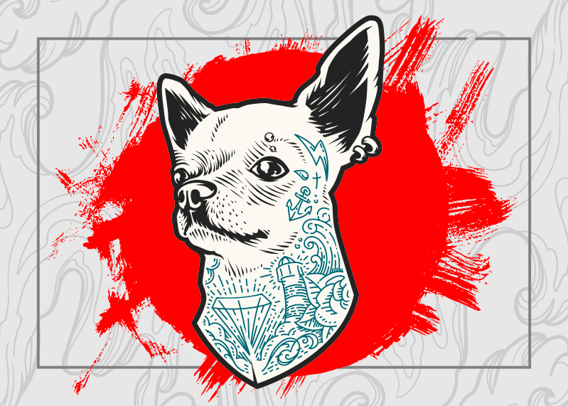 Chihuahua köpek portresi Hayvan pvc halı - TenStickers