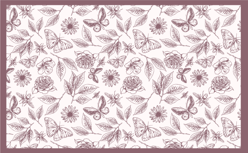 Ince çiçek aranjmanı çiçekler ve bitkiler pvc halı - TenStickers