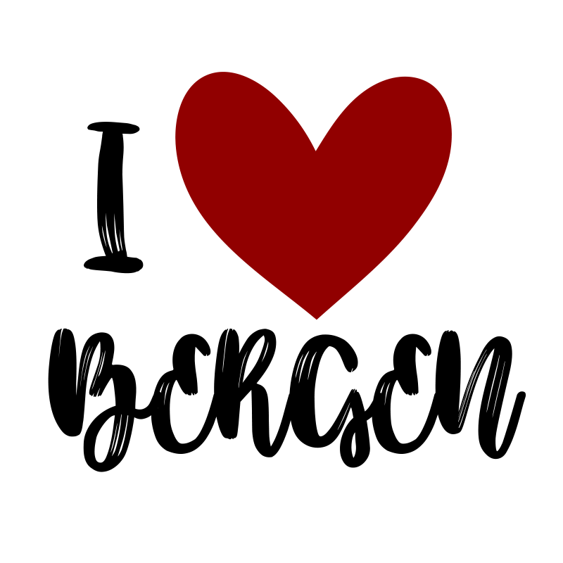 Bergen şehir nordic vinil halısını seviyorum - TenStickers