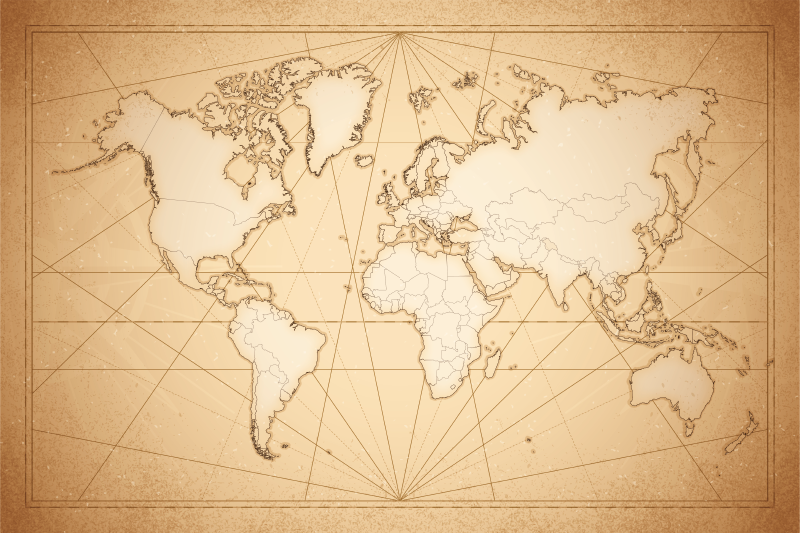 19. Yüzyıl dünya haritası halı - TenStickers