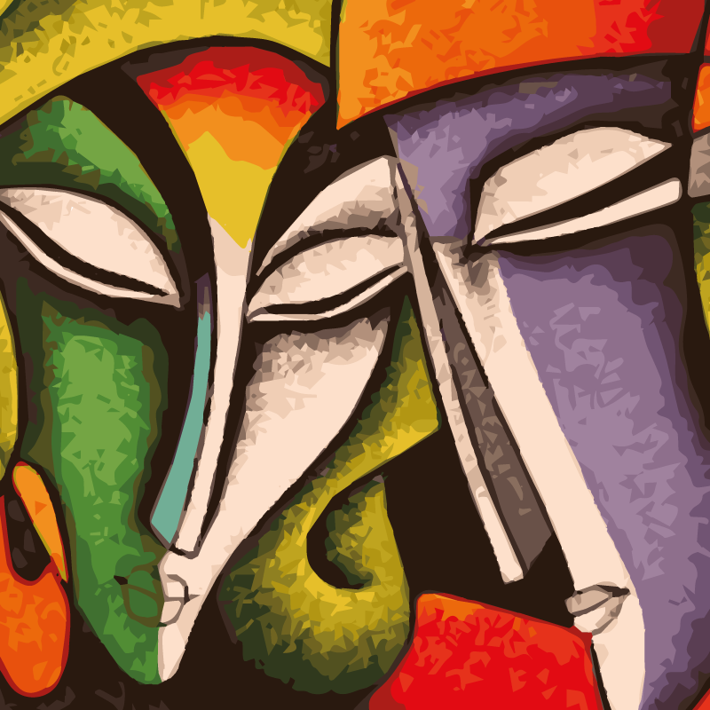 Modern sanat modern halı yüzleri - TenStickers