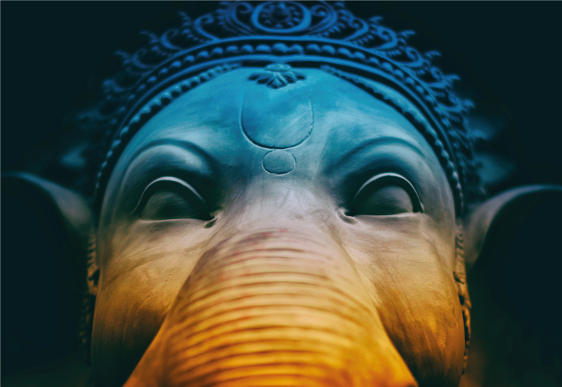 Eterik fil yüzleri etnik pvc halı - TenStickers