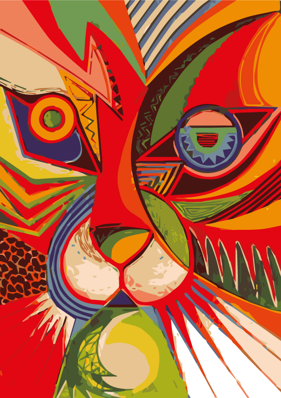 Renkli kedi yüzü Hayvan pvc halı - TenStickers