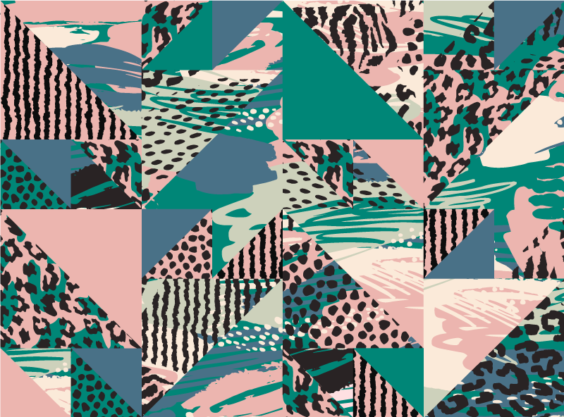 Etnik leopar fayans hayvan baskı vinil halı - TenStickers