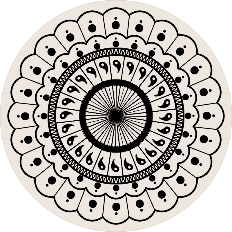 Dairesel boho mandala yatak odası halısı - TenStickers