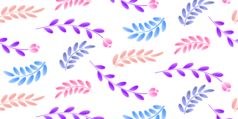 Botanik yaprak elementi çiçekler ve bitkiler pvc halı - TenStickers