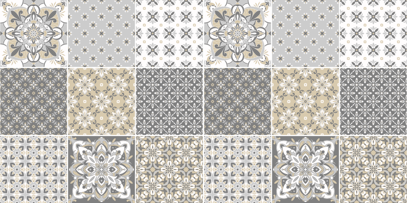 Fas tarzı kiremit efektli karo halı - TenStickers