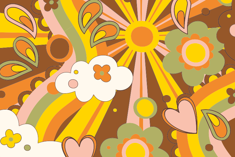 Retro çiçek patlaması pvc halı - TenStickers