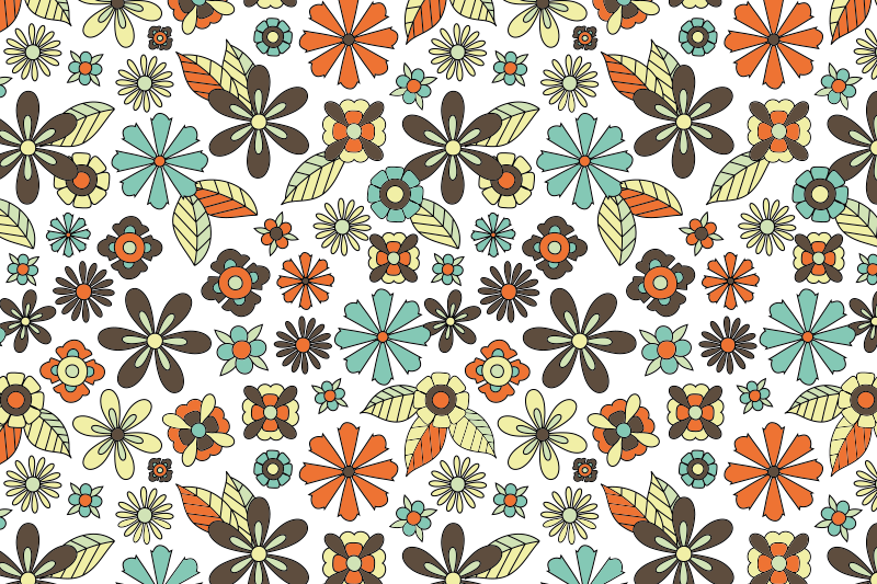 Retro 70'ler tasarımı vintage pvc halı - TenStickers