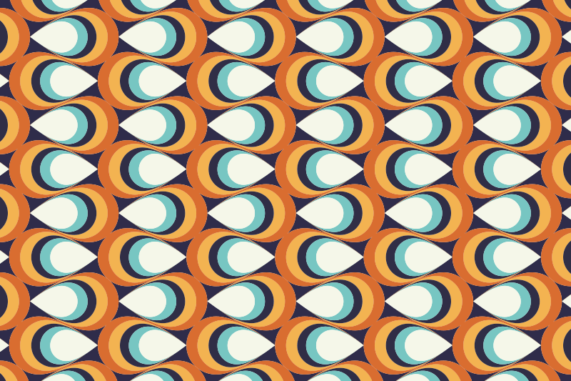 70'lerin sivri çember desen vintage kilim - TenStickers