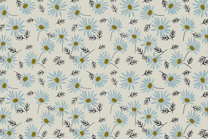 70s turuncu papatya çiçekleri çiçek halı - TenStickers