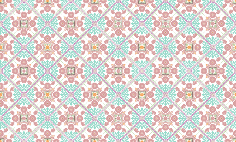 Pembe mandala fayans karo halı - TenStickers