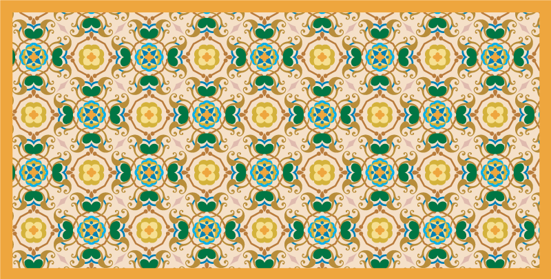 çiçekli bej süsler banyo pvc halı - TenStickers