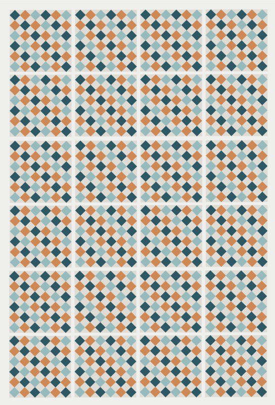 Renkli fayans mozaik vinil halı - TenStickers