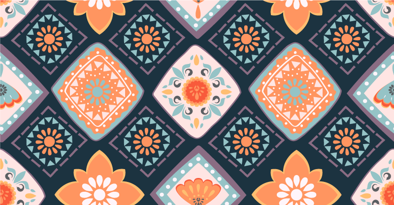 Soyut mini fayans karo vinil halı - TenStickers