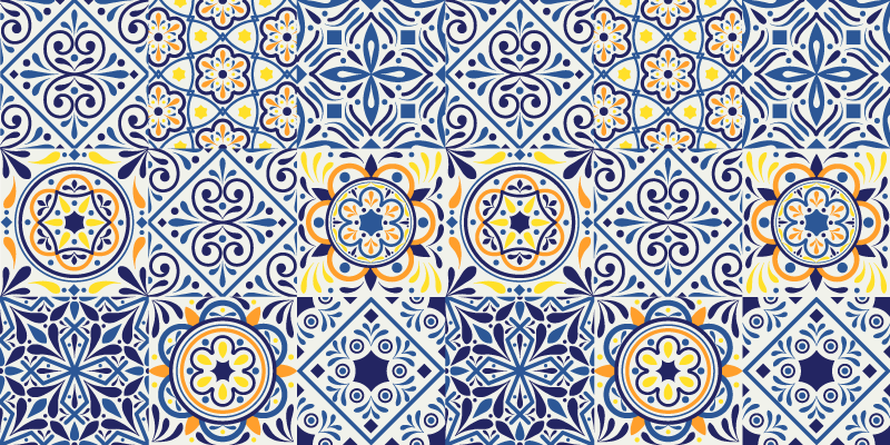 Farklı fayans etkisi mutfak yer karoları - TenStickers