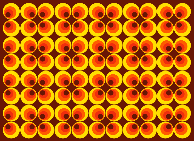 70s pop turuncu daireler vintage kilim - TenStickers