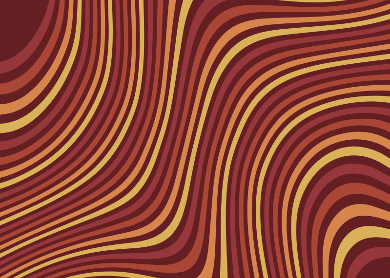 70'lerin pop gökkuşağı dalgaları vintage kilim - TenStickers