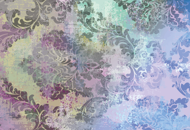 İskandinav tarzı sanatsal çiçekler vinil halı - TenStickers