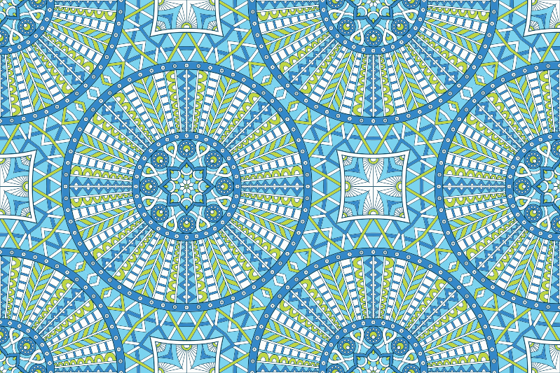 şık geometrik desenler mandala pvc halı - TenStickers