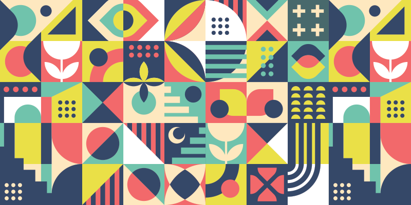 Geometrik pvc halı canlı Şekiller - TenStickers