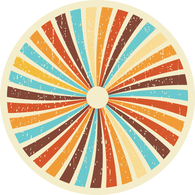 Retro sunburst ışınları vinil halı - TenStickers