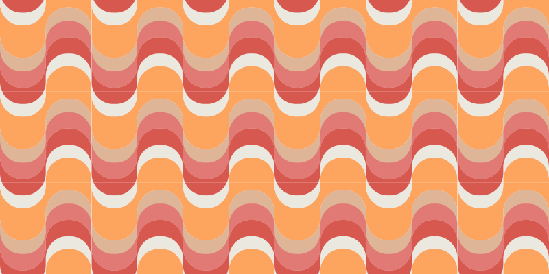 Canlı dalga motifi vintage pvc halı - TenStickers