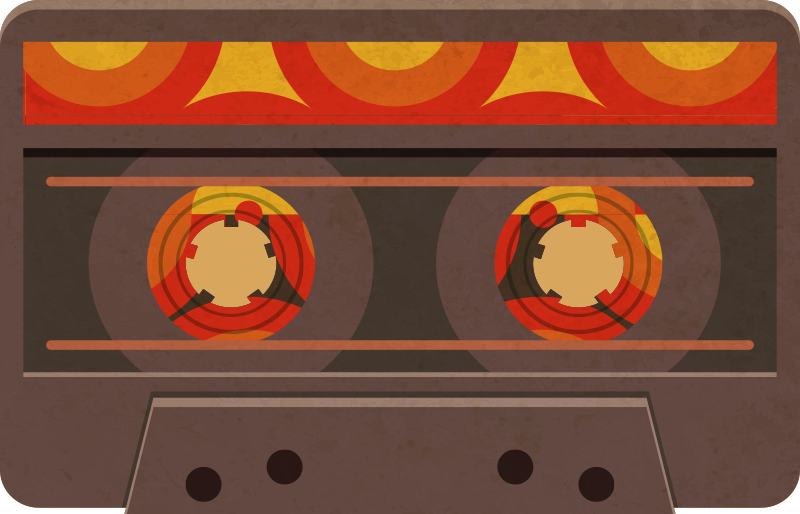 Wild 70's cassete vintage rug - TenStickers