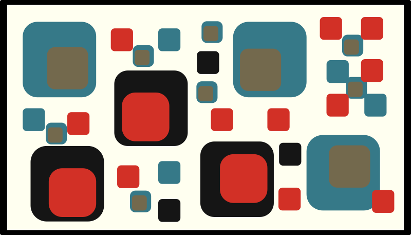 Renkli soyut kareler geometrik pvc halı - TenStickers