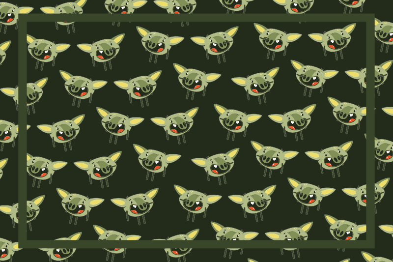 Yeşil canavar yüzleri çocukta pvc halı - TenStickers