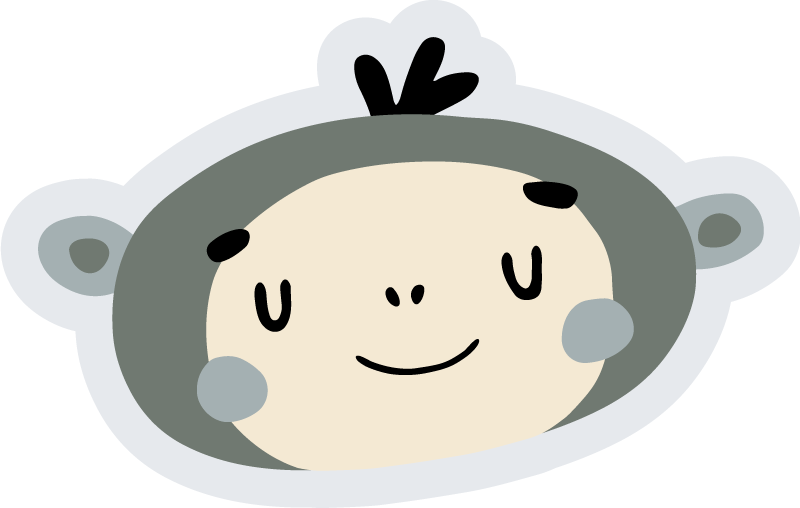 İskandinav maymun yüzü bebek pvc halı - TenStickers