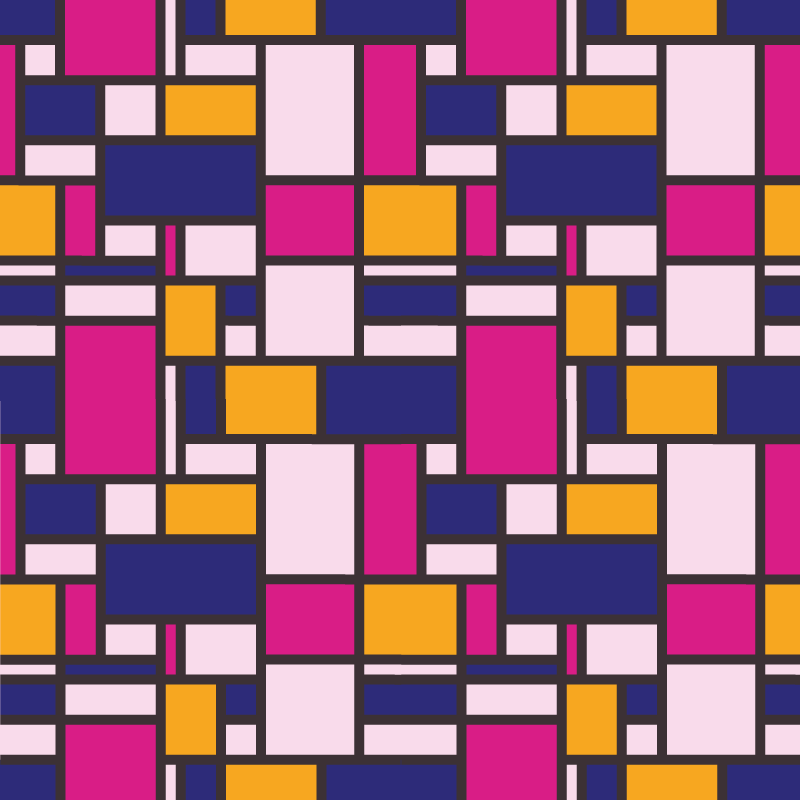 Geometrik pvc halı renkli bloklar - TenStickers