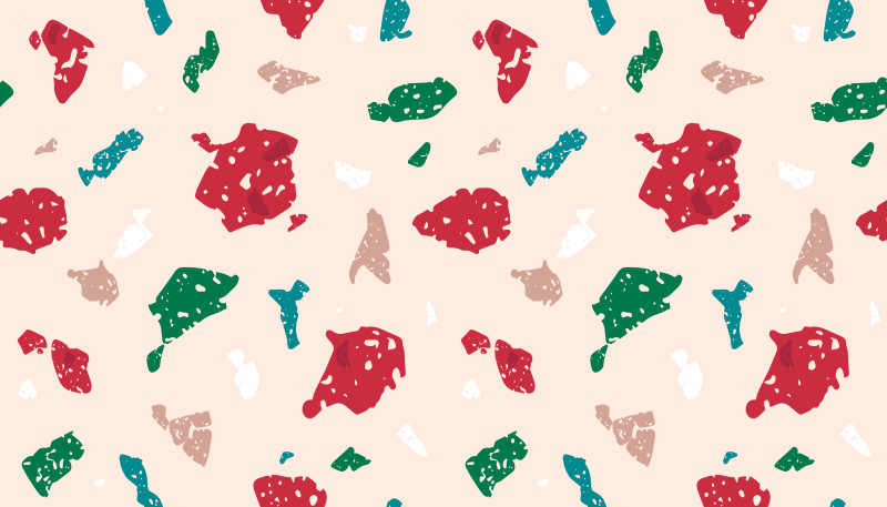 Renkli terrazzo tasarımı doku efektli pvc halı - TenStickers